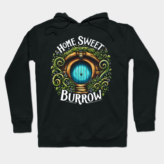 Home Sweet Burrow - Blue Halfling Home - Fantasy Hoodie by Fenay-Designs